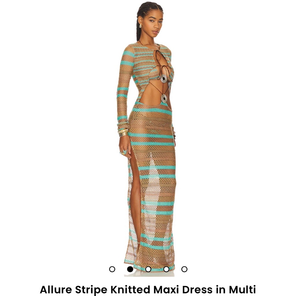 Allure Stripe Knitted Maxi Dress in Multi by Jaded London